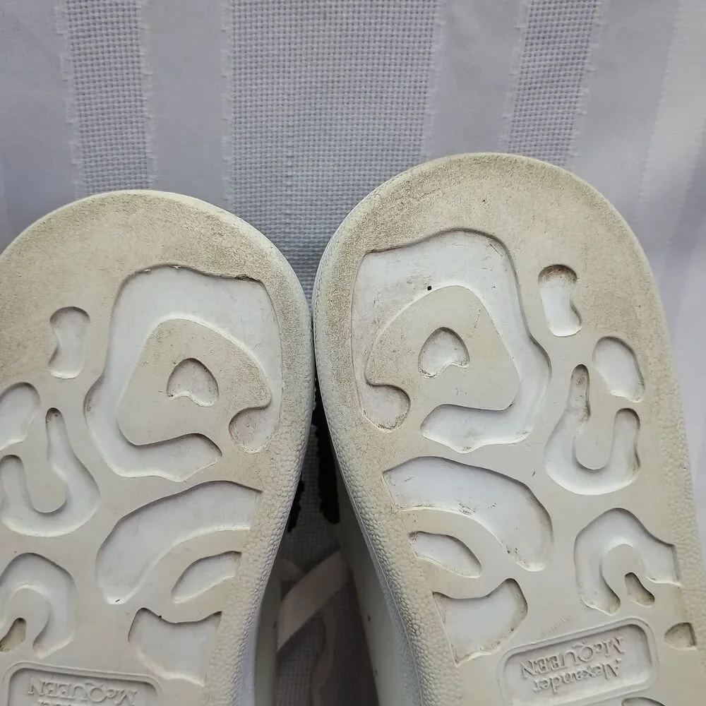 Alexander McQueen Oversized Sneaker in White/jet Black Crystal Embellished
